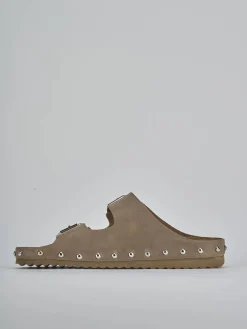 Discount Ciabatte tacco 1cm camoscio Donna Ciabatte