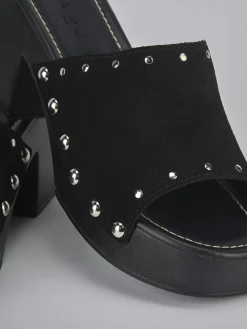 Ciabatte tacco 6cm camoscio Donna Ciabatte