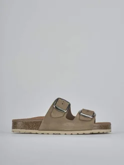 Discount Ciabatte tacco 1cm camoscio Donna Ciabatte