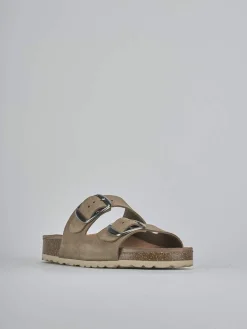 Discount Ciabatte tacco 1cm camoscio Donna Ciabatte