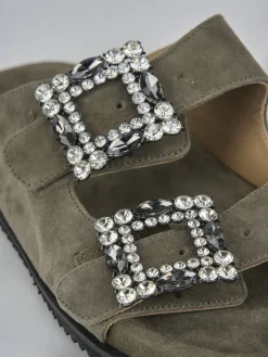 Outlet Ciabatte tacco 1cm camoscio Donna Ciabatte