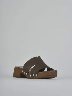 Outlet Ciabatte tacco 3cm camoscio testa Donna Ciabatte