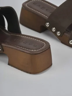 Outlet Ciabatte tacco 3cm camoscio testa Donna Ciabatte