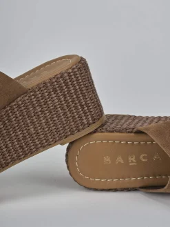 New Ciabatte tacco 7cm camoscio testa Donna Ciabatte