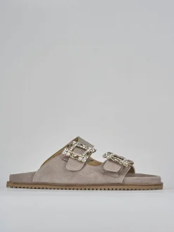 Ciabatte tacco 1cm camoscio Donna Ciabatte