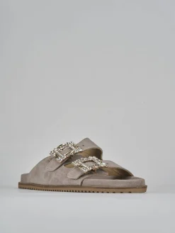 Ciabatte tacco 1cm camoscio Donna Ciabatte