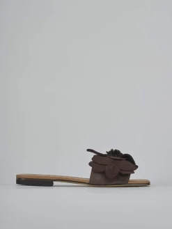 Discount Ciabatte tacco 1cm camoscio testa Donna Ciabatte