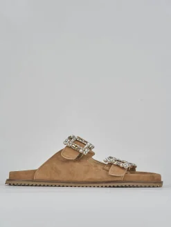 New Ciabatte tacco 1cm camoscio Donna Ciabatte