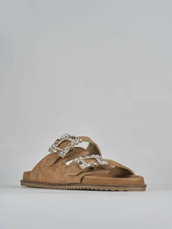 New Ciabatte tacco 1cm camoscio Donna Ciabatte