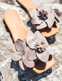 Discount Ciabatte tacco 1cm camoscio Donna Ciabatte