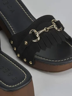 Hot Ciabatte tacco 3cm camoscio Donna Ciabatte