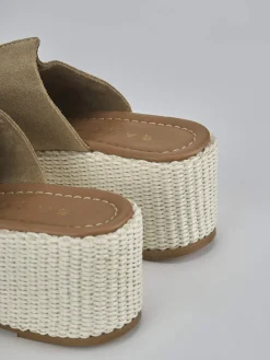 Best Ciabatte tacco 7cm camoscio Donna Ciabatte