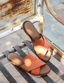 Sale Ciabatte tacco 1cm camoscio Donna Ciabatte