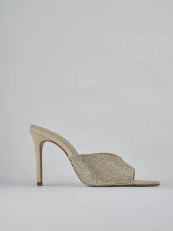 New Ciabatte tacco 10cm camoscio Donna Ciabatte