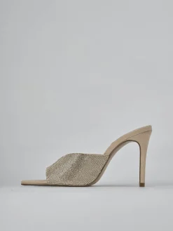 New Ciabatte tacco 10cm camoscio Donna Ciabatte