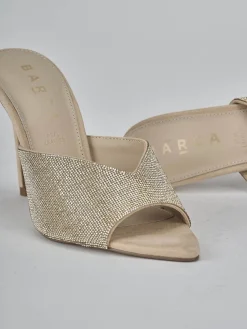 New Ciabatte tacco 10cm camoscio Donna Ciabatte