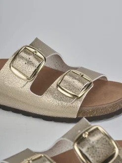 Outlet Ciabatte tacco 1cm laminato Donna Ciabatte