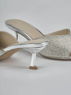 Sale Ciabatte tacco 6cm pelle Donna Ciabatte