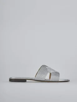 Discount Ciabatte tacco 1cm pelle Donna Ciabatte