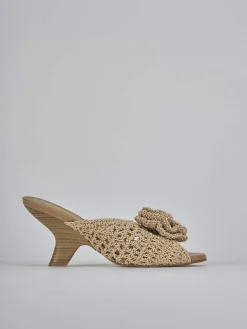 Clearance Ciabatte tacco 7cm pelle Donna Ciabatte