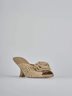 Clearance Ciabatte tacco 7cm pelle Donna Ciabatte