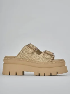 Sale Ciabatte tacco 1cm pelle Donna Ciabatte