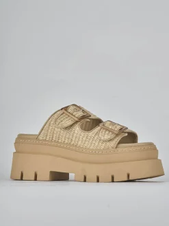 Sale Ciabatte tacco 1cm pelle Donna Ciabatte