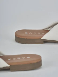 Discount Ciabatte tacco 1cm pelle Donna Ciabatte