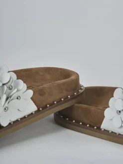 Outlet Ciabatte tacco 1cm pelle Donna Ciabatte