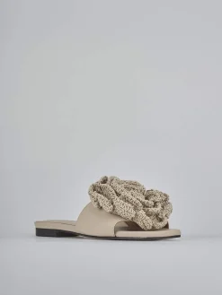 Clearance Ciabatte tacco 1cm pelle Donna Ciabatte