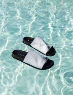 Outlet Ciabatte tacco 1cm pelle Donna Ciabatte