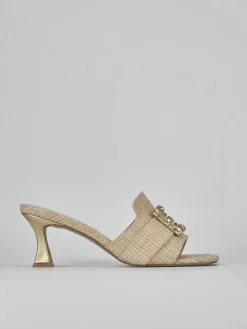 New Ciabatte tacco 6cm pelle Donna Ciabatte