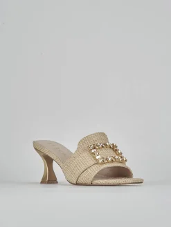 New Ciabatte tacco 6cm pelle Donna Ciabatte