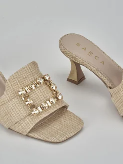 New Ciabatte tacco 6cm pelle Donna Ciabatte