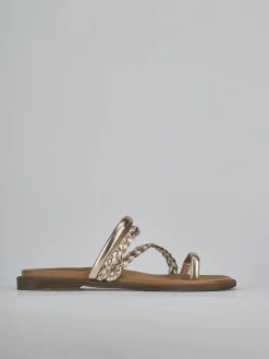 Discount Ciabatte tacco 1cm pelle Donna Ciabatte