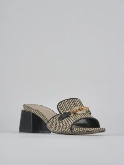 Outlet Ciabatte tacco 4cm pelle Donna Ciabatte