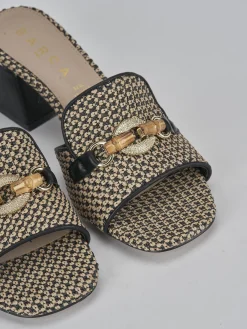 Outlet Ciabatte tacco 4cm pelle Donna Ciabatte