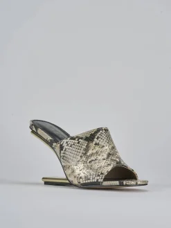 Hot Ciabatte tacco 9cm pelle Donna Ciabatte