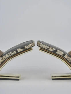 Hot Ciabatte tacco 9cm pelle Donna Ciabatte