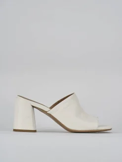 Outlet Ciabatte tacco 7cm pelle Donna Ciabatte