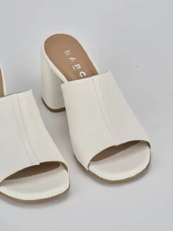 Outlet Ciabatte tacco 7cm pelle Donna Ciabatte