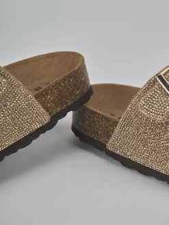 Clearance Ciabatte tacco 1cm pelle Donna Ciabatte