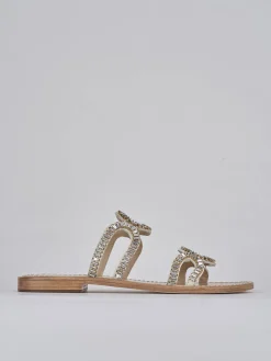 New Ciabatte tacco 1cm pelle Donna Ciabatte