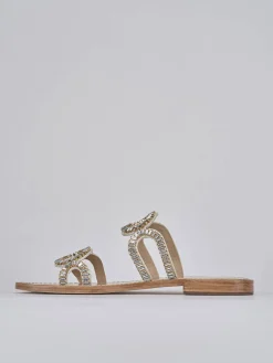 New Ciabatte tacco 1cm pelle Donna Ciabatte