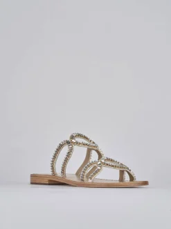 New Ciabatte tacco 1cm pelle Donna Ciabatte