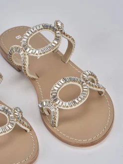 New Ciabatte tacco 1cm pelle Donna Ciabatte