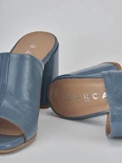 Online Ciabatte tacco 7cm pelle Donna Ciabatte