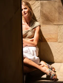 Best Ciabatte tacco 1cm pelle Donna Ciabatte