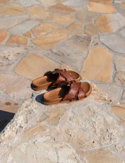 Outlet Ciabatte tacco 1cm pelle Donna Ciabatte