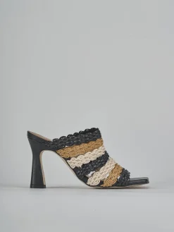 Outlet Ciabatte tacco 9cm pelle Donna Ciabatte